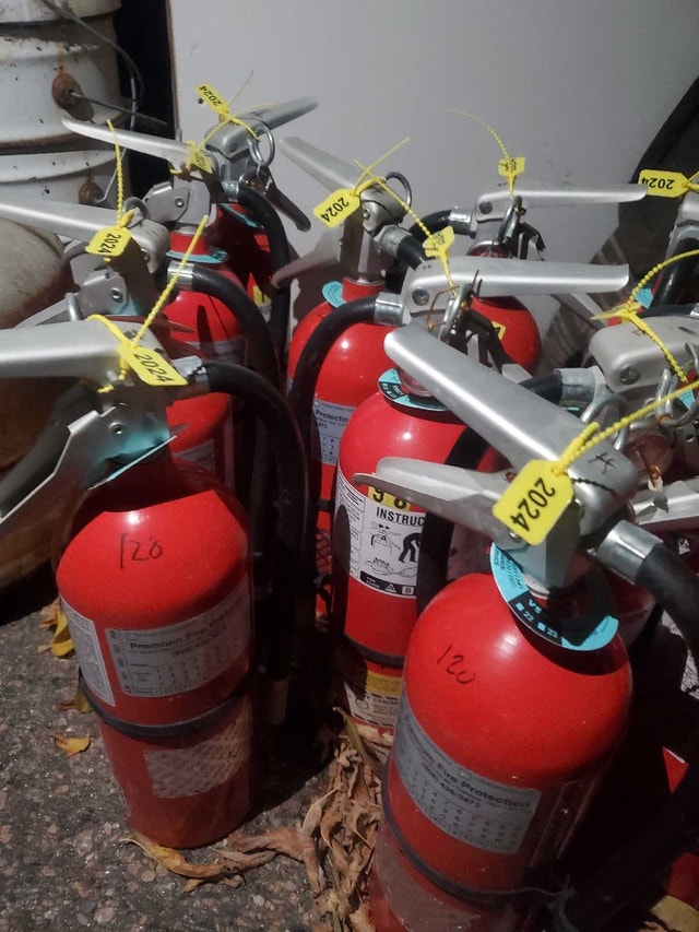 Good fire extinguishers still less then 3 years old for most