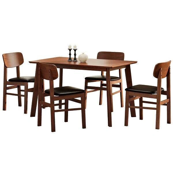 Dining Table Rectangular and Chairs Black