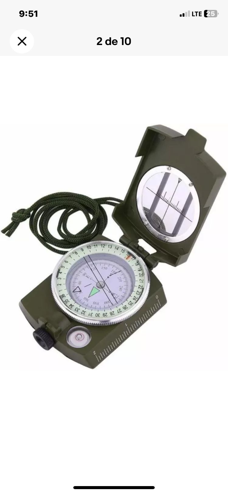 Sportneer Military Lensatic Camping Compass w/ Bag