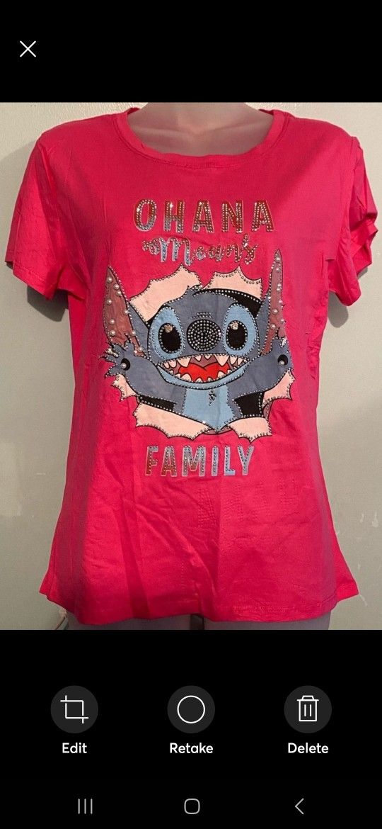 Lady's Shirt with Rhinestones and Pearls L/XL