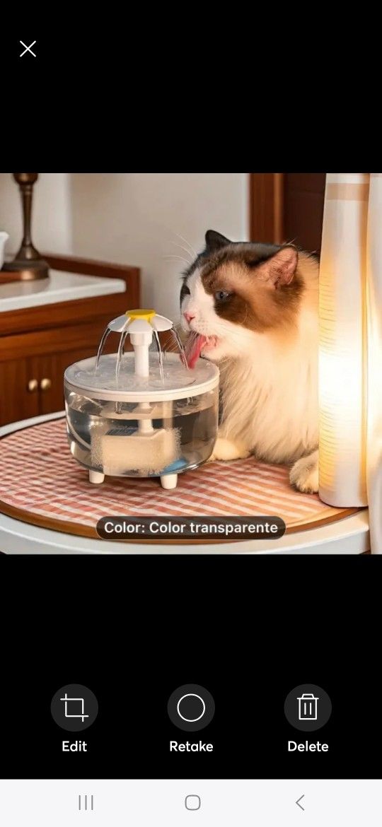 Pet Drinking Dispenser 50.72 oz Automatic Water Fountain, USB Po
