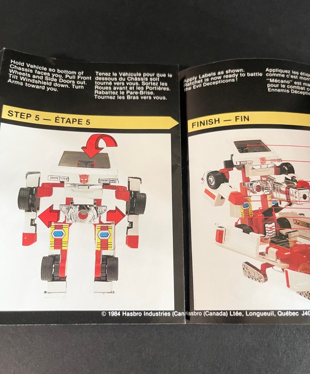 Transformers G1 Ratchet Original Weapons/Unused Stickers 1984 - photo 4