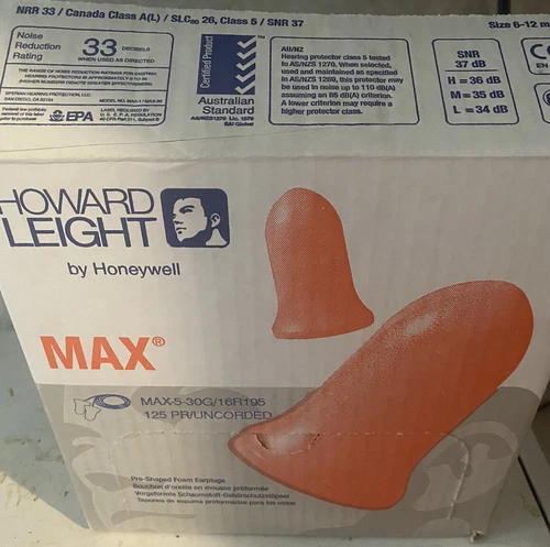 Howard Leight Max-1 Foam Earplugs - Box of 125 Pairs - photo 3