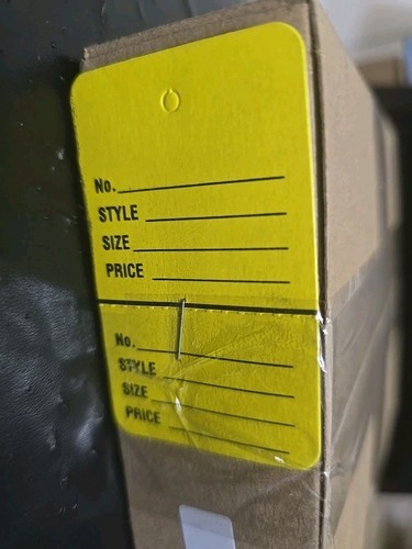 1000 Yellow Paper Hang Tags for Clothing (7cm x 4cm)