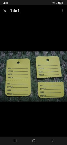 1000 Yellow Paper Hang Tags for Clothing (7cm x 4cm) - photo 3