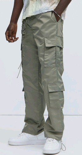 Olive Cargo Pants, Straight, Size M - photo 2