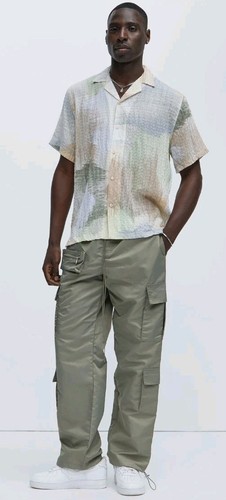 Olive Cargo Pants, Straight, Size M - photo 3