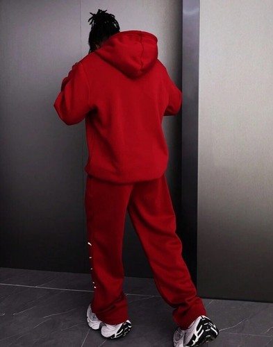 Manfinity Men's Hoodie & Sweatpants Set - Red Letter Print - Siz - photo 4
