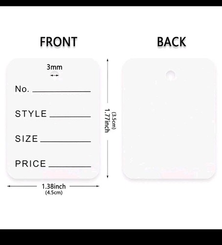 White Price Tags w/ String, 2 7/8 X 1 3/4, Pack of 1000 - photo 2