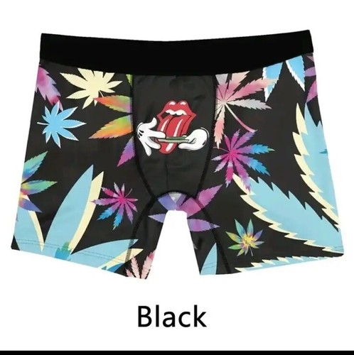 Men's Boxer, Sporty, Breathable, Lip Print, Maple Leaves, XL