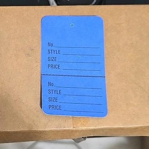 1000 Blue Paper Hang Tags - 7cm x 4cm