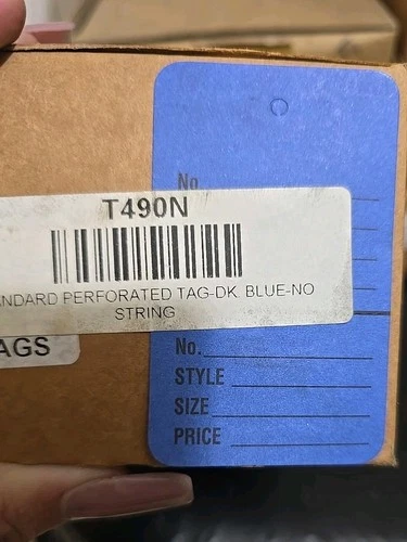 1000 Blue Paper Hang Tags - 7cm x 4cm - photo 2