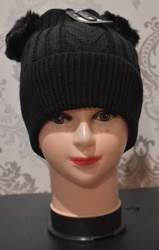 Women Girl Kids Thick Warm Winter Knitted Hat Cap Beanie With Fu