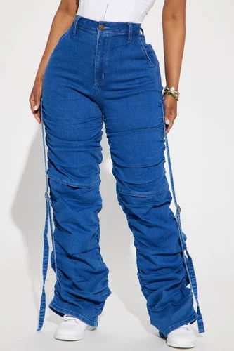Willow Stacked Stretch Straight Leg Jeans - Dark Wash Women Size - photo 2