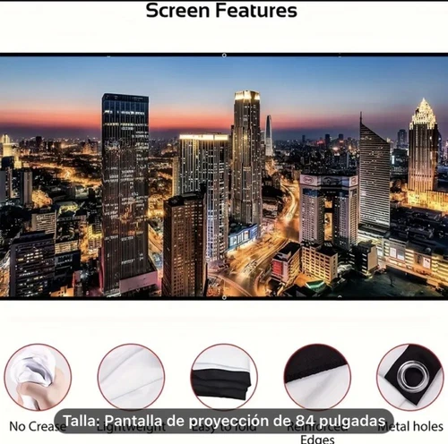 84 Inch Projection Screen Anti-Crease Portable Foldable 16:9 - photo 4
