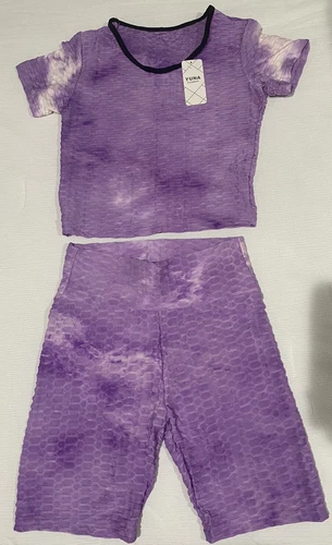 Yoga Set Top & Shorts Lilac/Orange/Pink Gradient S/M