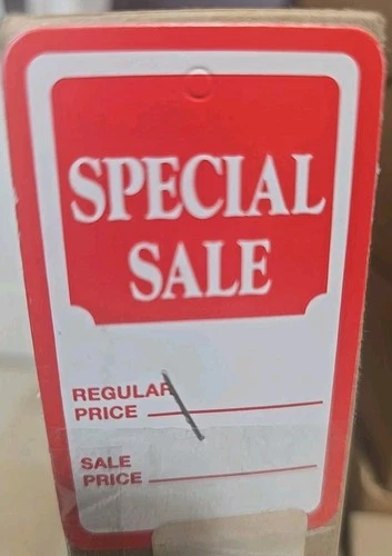 Price tags with attached string, for clothing, shoes, etc. 7 1/2