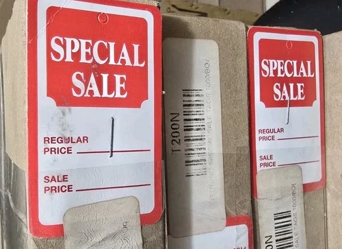 Price tags with attached string, for clothing, shoes, etc. 7 1/2 - photo 2