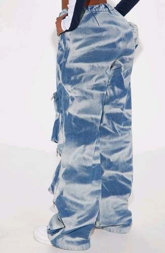Bag Chaser Detachable Bag Cargo Jeans - Medium Wash Size 13