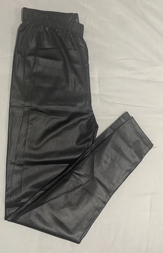 Vitalia Lady Leather Pants Shiny Black Waist L