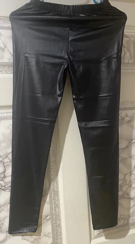 Vitalia Lady Leather Pants Shiny Black Waist L - photo 4