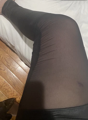 NEILIXIL Lady Leather Pants with Transparency - Shiny Black - photo 2