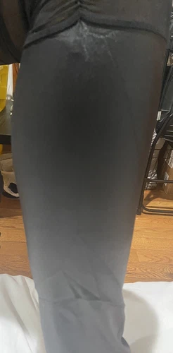 NEILIXIL Lady Leather Pants with Transparency - Shiny Black - photo 5