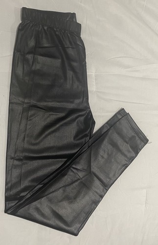 Vitalia Lady Leather Pants Shiny Black Waist XL