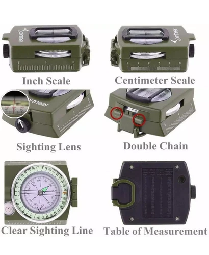 Sportneer Military Lensatic Camping Compass w/ Bag - photo 3