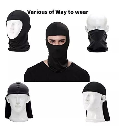 Balaclava for Sun Protection, Wind Protection, Black, One Size - photo 2