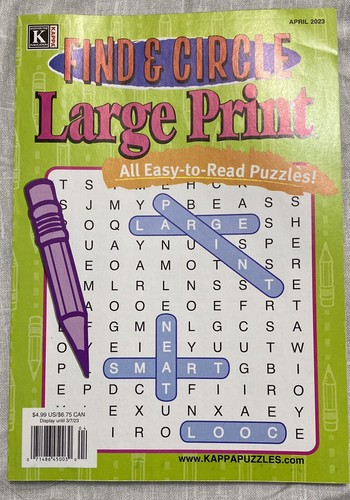 Large Print FIND & CIRCLE KAPPA Puzzle Books Aug & Apr 2023