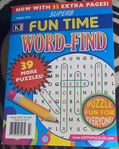 Kappa Superb Fun Time Word-Find Word Search Puzzle Book. March 2