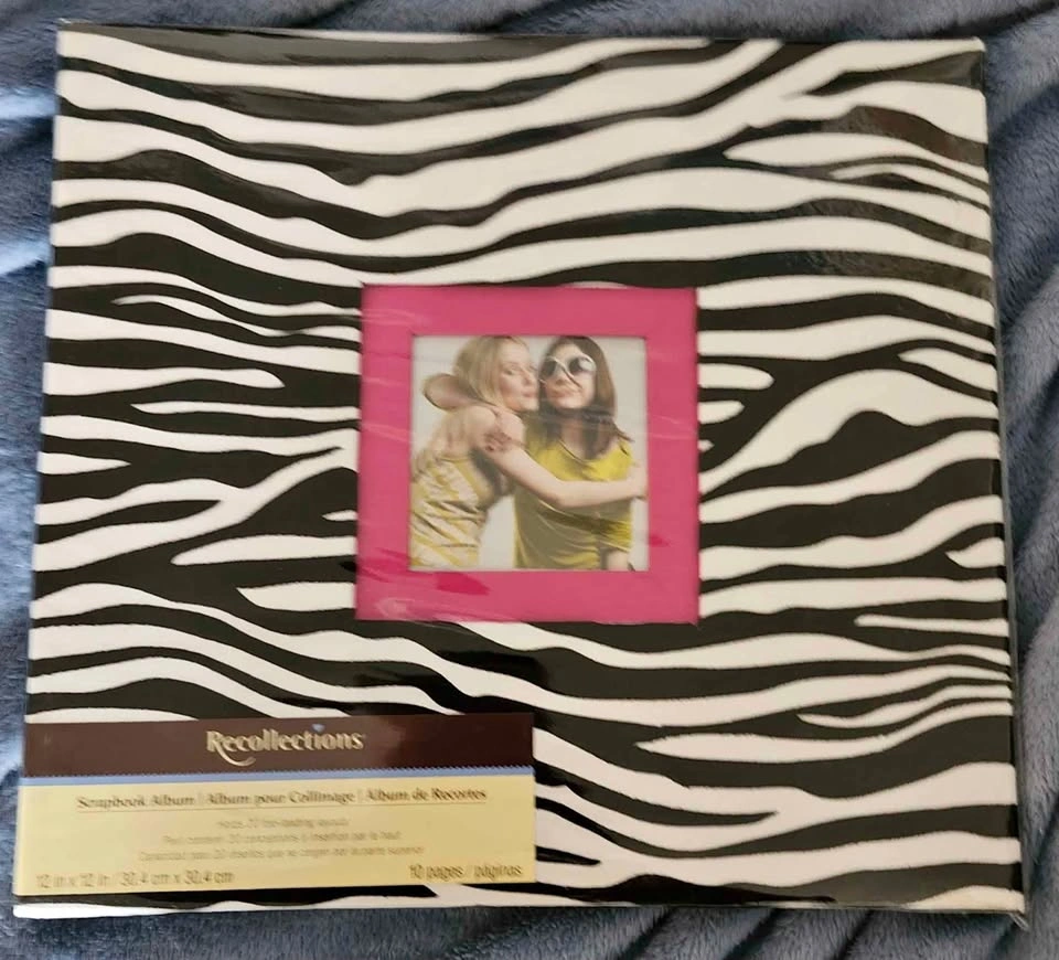 Recollections pink/zebra scrapbook