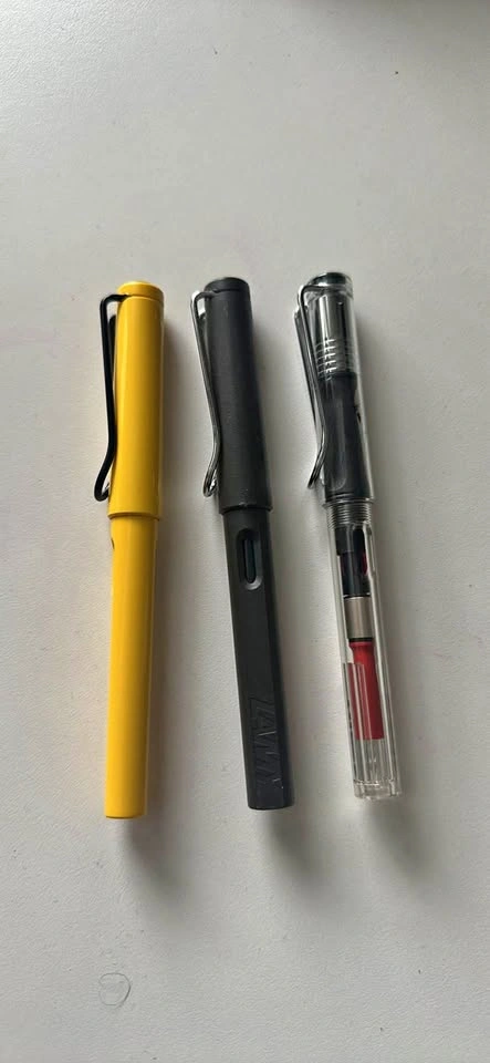 Lamy Safari Fountain Pens - Yellow, Black, Clear
