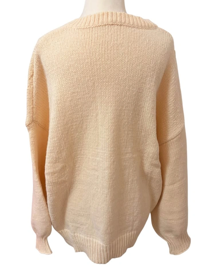 NEW Apricot Cable Knit XL Cardigan Sweater - photo 5