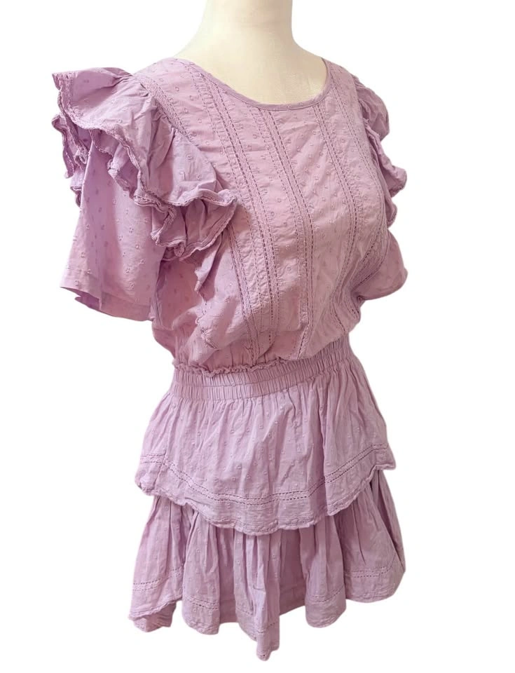 LoveShackFancy Natasha Wisteria Lavender Small Cotton Ruffle Min - photo 4