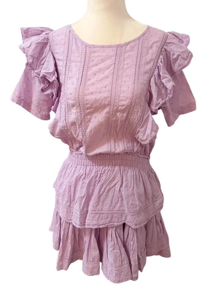 LoveShackFancy Natasha Wisteria Lavender Small Cotton Ruffle Min - photo 5