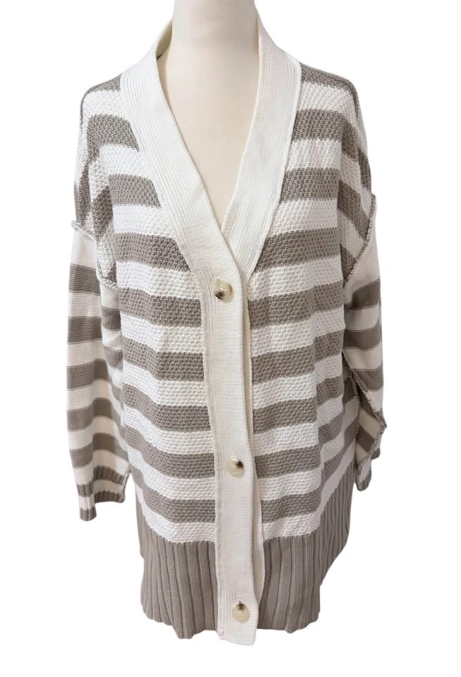 NEW Pretty Garden Striped Medium Button Front Cardigan Sweater - photo 3