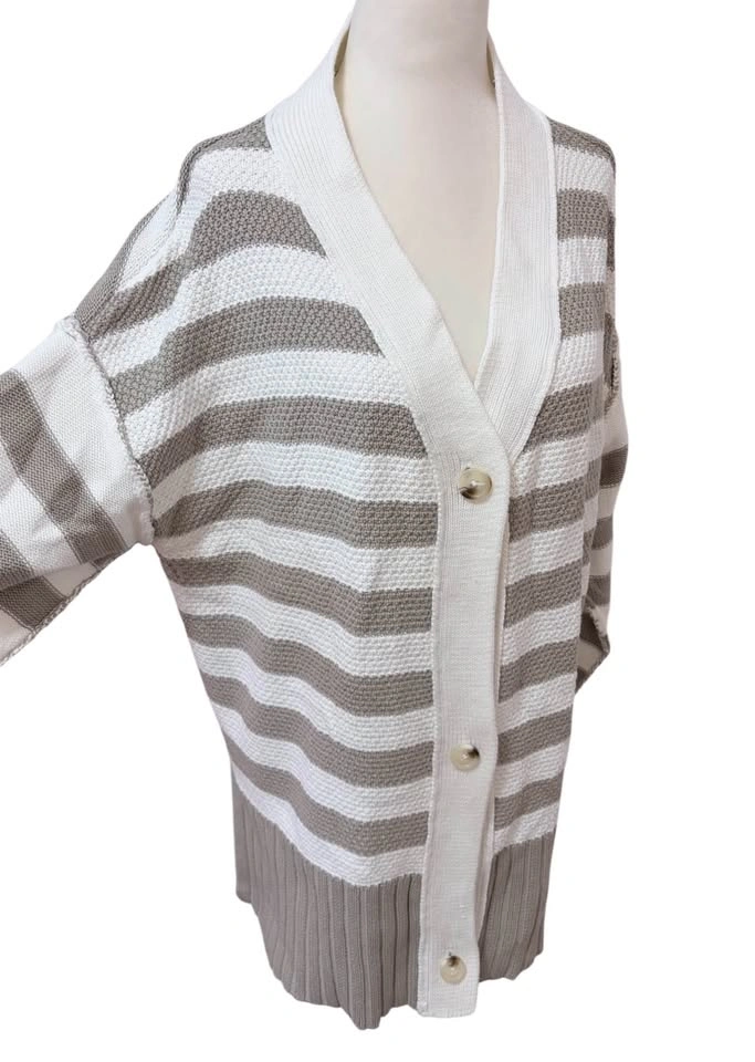NEW Pretty Garden Striped Medium Button Front Cardigan Sweater - photo 4