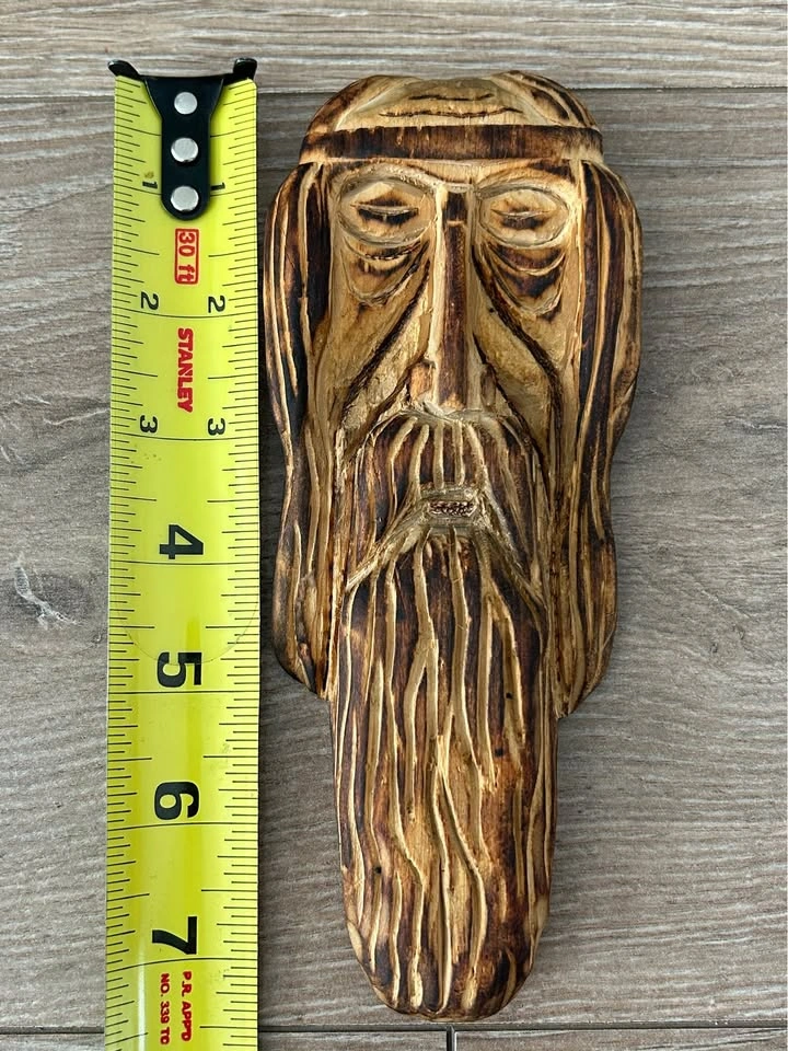 Hand-Carved Wood Spirit Wall Hanging – Rustic Folk Art - photo 4