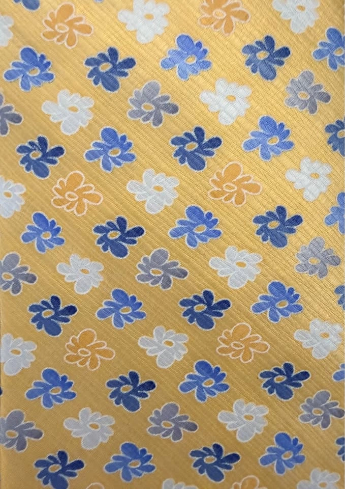 Umberto Bossi Hand Sewn Silk Tie Roma Milano Mens Yellow Floral - photo 3