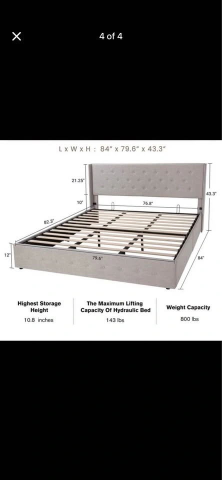 King Size Blue Velvet Bed Frame - Navy - photo 2