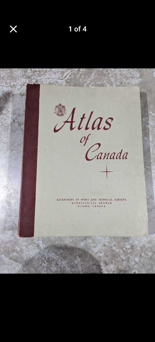1957 Atlas of Canada Dept of Mines & Technical Surveys 21 x 16