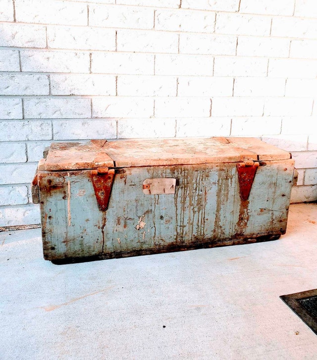 Antique White Pine Ranch Tool Box