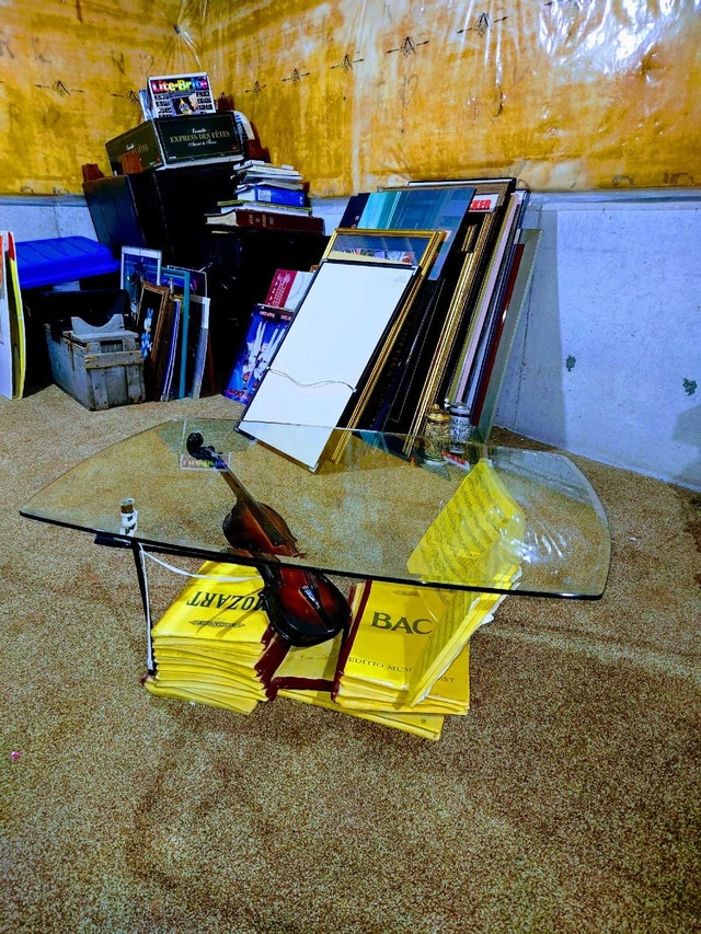 Vintage 80's Musician Floating Custom Coffee Table
