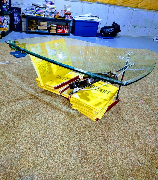 Vintage 80's Musician Floating Custom Coffee Table - photo 4
