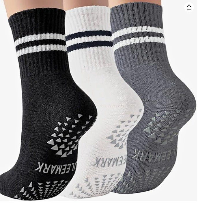 3 Pairs Pilates Yoga Non Slip Grip Socks - New / Unopened