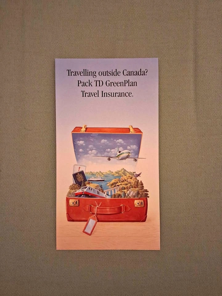 Vintage 1994 TD GreenPlan Travel Insurance flyer