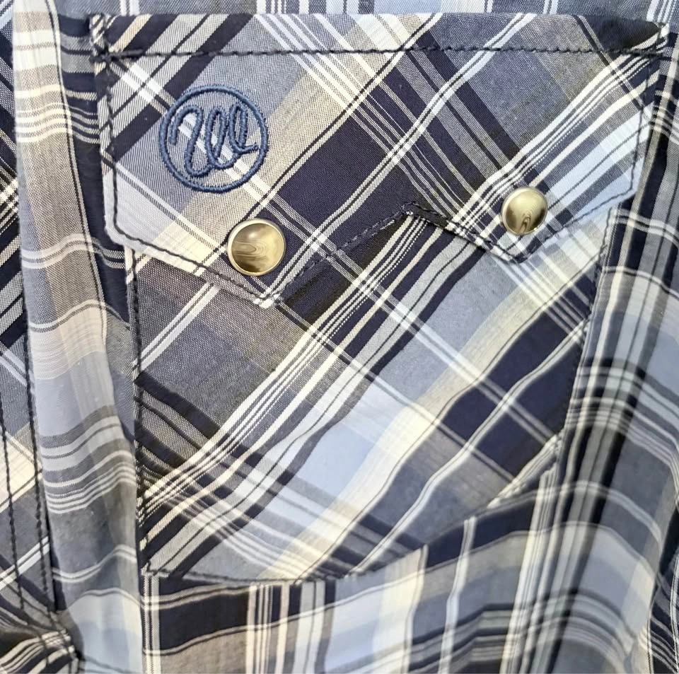 Wrangler Retro Western Shirt Mens Large Blue Plaid - photo 3