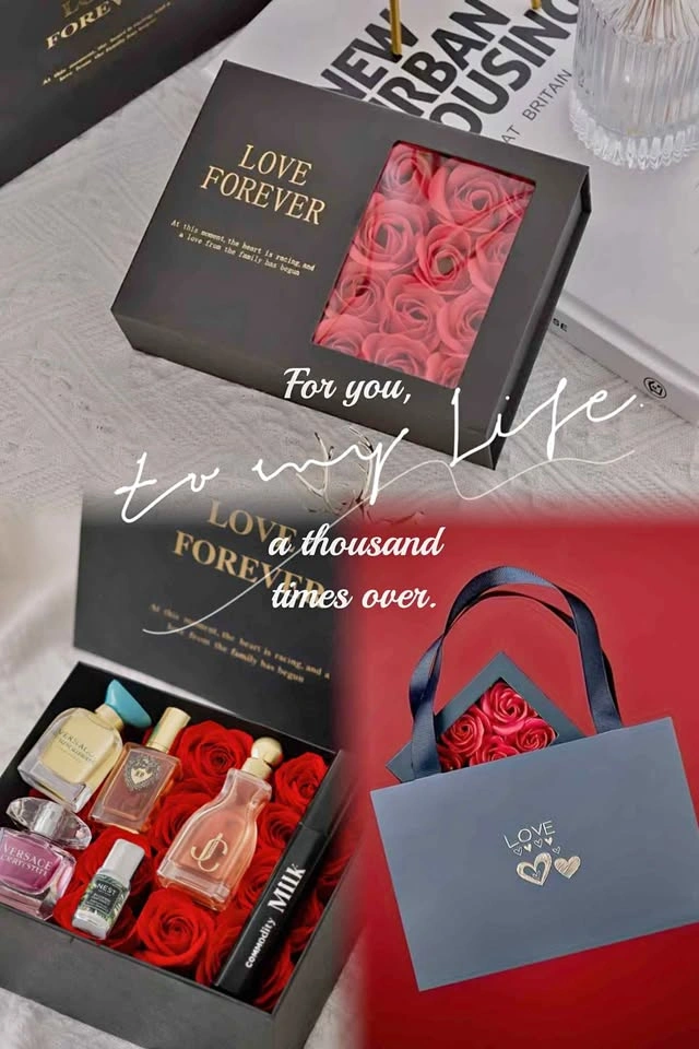 Luxury Perfume Miniatures Gift Set w/ Soap Roses - Love Forever